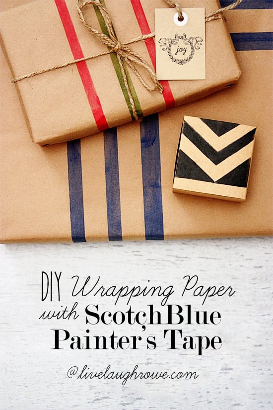 DIY Wrapping Paper with ScotchBlue™ Painters Tape - Live Laugh Rowe